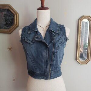 vintage modified denim vest x highway jean co x size small